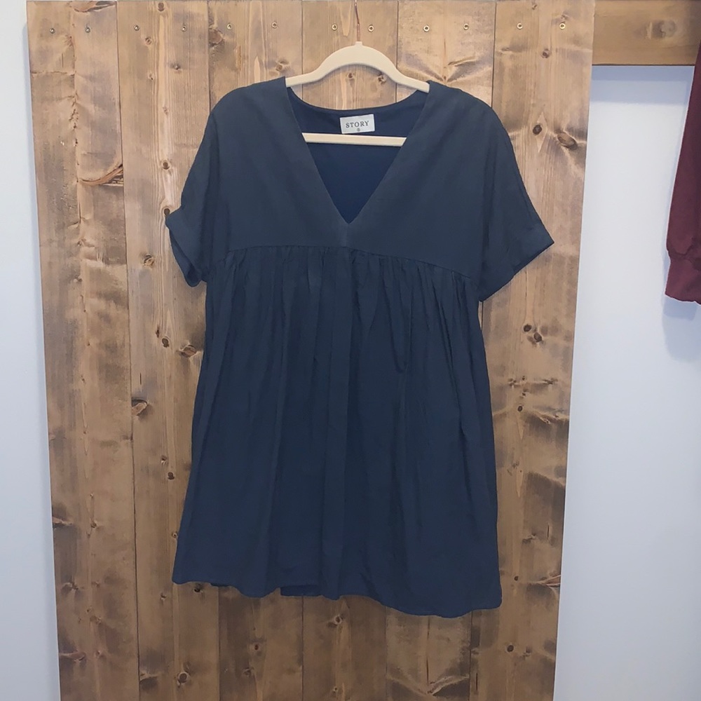 Navy Blue Babydoll Dress